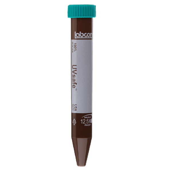 UVsafe™ Amber 15 ml Centrifuge Tubes with Plug Style Caps. Sterile