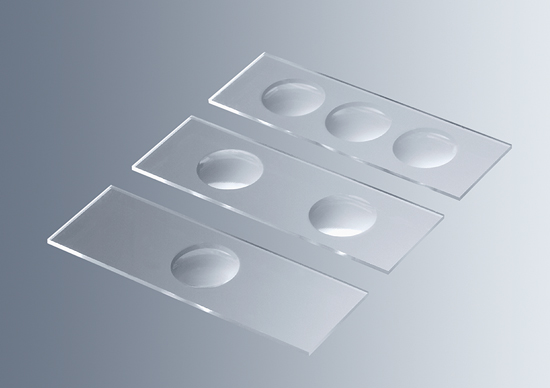 Microscope slides with one cavities