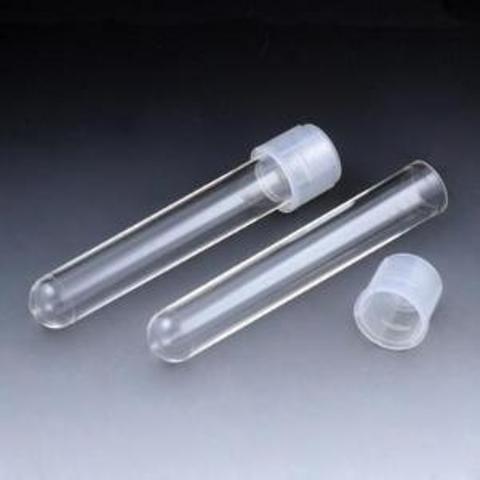12x75mm Disposable Polystyrene Culture Tubes with Caps, 5ml Capacity with separated Dual-Position Caps
